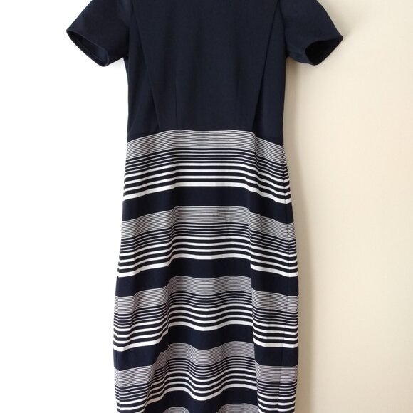 Amish Mennonite Cape Dress 39.5"B 32"W Blue Striped - Picture 3 of 9